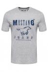 MUSTANG T SHIRT BASIC PRINT TEE MID GREY MELANGE 1008372 4140