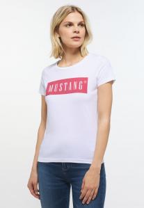 MUSTANG ALINA C DAMSKI T-SHIRT KOSZULKA LOGO NADRUK GENERAL WHITE 1013220 2045