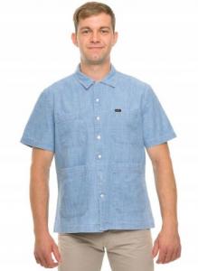 LEE 4 PKT RESORT SHIRT RELAXED FIT MĘSKA KOSZULA JEANSOWA KRÓTKI RĘKAW SUMMER BLUE L67QNSNJ