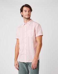 KOSZULA MĘSKA WRANGLER SS 1PKT SHIRT SILVER PINK W5J7LOXTU 112130192