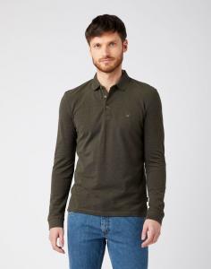 WRANGLER LS REFINED POLO MĘSKA KOSZULKA POLO IVY GREEN W7MRKHXIX