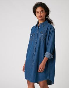 WRANGLER DENIM WESTERN DRESS MID DAMSKA SUKIENKA INDIGO W9P6LWX8E 112132457