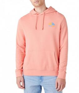 WRANGLER RAINBOW HOODIE MĘSKA BLUZA Z KAPTUREM LOGO SPICED CORAL W6H8HAX6Y