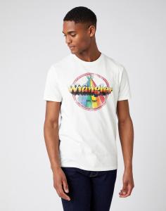 MĘSKI T-SHIRT WRANGLER RAINBOW OFF WHITE W7J9D3737