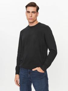WRANGELR CREWNECK KNIT MĘSKI SWETER ELEGANCKI CIEPŁY LOGO REAL BLACK 112343108 W8A0011937