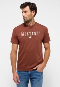 Męski T-shirt KOSZULKA NADRUK LOGO MUSTANG Austin Cinnamon 1015829 3238