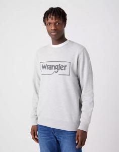 WRANGLER FRAME LOGO CREW MĘSKA BLUZA NADRUK MID GREY W662HAX37