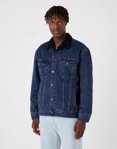 WRANGLER ANTIFIT SHERPA MĘSKA KURTKA JEANSOWA SHERPA JEANS MOON SHINE W441YNY13