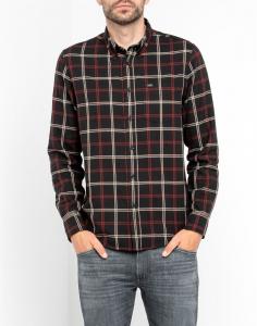 LEE BUTTON DOWN MĘSKA KOSZULA MATERIAŁOWA W KRATĘ PITCH BLACK L880ZFEM 112123518