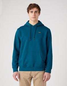 WRANGLER HOODIE MĘSKA BLUZA Z KAPTUREM LOGO DEEP TEAL 112341222