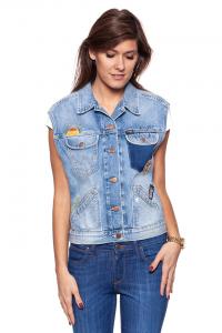 DAMSKI BEZRĘKAWNIK JEANSOWY WRANGLER RETRO VEST WOODSTOK W414GF129