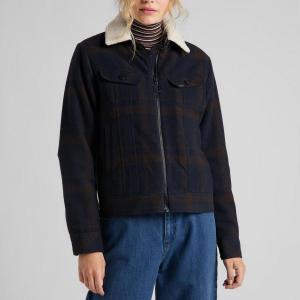 LEE WOOL CHECK SHERPA DAMSKA KURTKA PRZEJŚCIOWA WINTER BROWN L56XMSOH 112113150