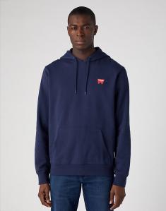 WRANGLER SIGN OFF HOODIE MĘSKA BLUZA Z KAPTUREM NIEROZPINANA REAL NAVY W651I3XW4