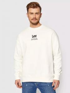 LEE LOGO LOOSE CREW MĘSKA BLUZA KLASYCZNA NADRUK ECRU L83TTJNQ