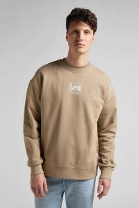 LEE LOGO LOOSE MĘSKA BLUZA KLASYCZNA NADRUK CREW CLAY L82ESP56