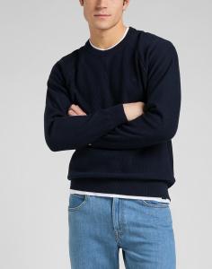 LEE RAGLAN CREW KNIT MĘSKI SWETER KLASYCZNY LOGO NAVY L83PKH35 112145612
