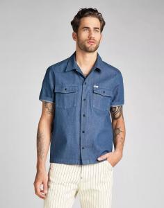 LEE SS SERVICE SHIRT MĘSKA KOSZULA JEANSOWA WASHED BLUE L93GMS36