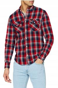 LEE REGULAR SHIRT MĘSKA KOSZULA MATERIAŁOWA W KRATĘ CORE RED L69HMEMN