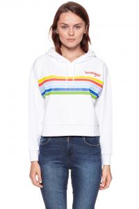 BLUZA WRANGLER DAMSKA CROPPED HOODY WHITE W6073HP12