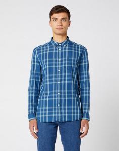 KOSZULA MĘSKA WRANGLER LS 1PKT BUTTON DOWN BLUE TOPAZ W5A36CB12