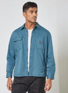 LEE BOX POCKET OVERSHIRT MĘSKA KOSZULA MATERIAŁOWA TEAL L68LQPQO 112117197