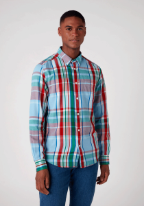 WRANGLER LS 1PKT SHIRT MĘSKA KOSZULA FORMULA RED W5F34SXWO 112130128
