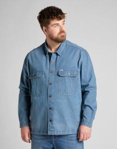 MĘSKA KOSZULA JEANSOWA LEE WORKWEAR OVERSHIRT GREY BALA L68DMMOJ 112117098