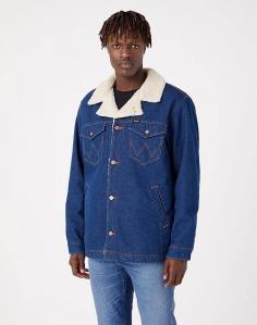 WRANGLER WRANGE SHERPA JACKET MĘSKA KURTKA JEANSOWA RETRO BLUE W445AR071