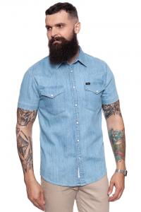 KOSZULA MĘSKA KRÓTKI RĘKAW LEE WESTERN SHIRT BLUE BOOK L640MYCI