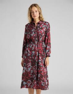 LEE LONG WORKER DRESS DAMSKA SUKIENKA RED OCHRE L50GGYOE 112111321