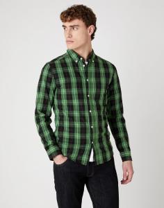 MĘSKA KOSZULA WRANGLER LS 1 PKT BUTTON DOWN ARTICHOKE GREEN W5F34MG14