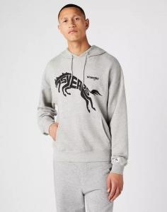 WRANGLER 75TH ANNI HOODIE MĘSKA BLUZA Z KAPTUREM MID GREY MEL W645HTX37