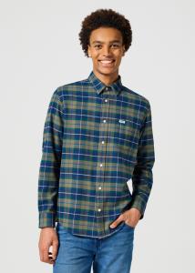 WRANGLER MĘSKA KOSZULA 1 PKT FLANNEL SHIRT DUSTY OLIVE 112356769 W564017359
