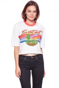 WRANGLER T SHIRT DAMSKI T-SHIRTS CROP 80´S TEE WH W7013EV12 112130880