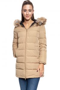 DAMSKA KURTKA ZIMOWA WRANGLER LONG PUFFER CLAY BEIGE W4126VJWM