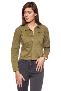 DAMSKA KURTKA JEANSOWA WRANGLER CROP JACKET ARMY GREEN W402CBGV7