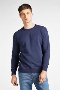 LEE REFINDED LOGO CREW MĘSKA BLUZA KLASYCZNA LOGO REGULAR FIT DARK NAVY L80OSPNM