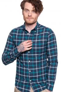 KOSZULA MĘSKA W KRATĘ WRANGLER LS 1PKT BDOWN SHIRT BLUE DEPTHS W5F3BMXJY 112130133