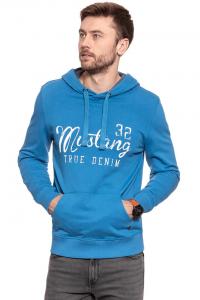 MUSTANG BLUZA Logoprint Hoodie DEEP WATER 1007259 5392