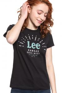 LEE T SHIRT DAMSKI SEASONAL LOGO TEE BLACK L42YRE01