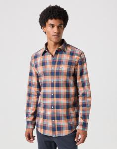 WRANGLER LS 1 PKT SHIRT MĘSKA KOSZULA W KRATĘ KRATA BLACK IRIS 112350495 W5A9016826