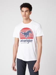 WRANGLER SS HORSE TEE MĘSKI T-SHIRT WHITE W7G1D3989