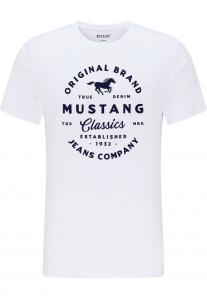 MUSTANG ALEX C PRINT MĘSKI T-SHIRT KOSZULKA LOGO TEE GENERAL WHITE 1015052 2045