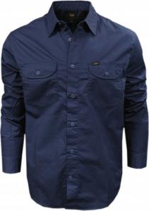 LEE WORKER SHIRT MĘSKA KOSZULA MATERIAŁOWA LOGO NAVY L68HDN35