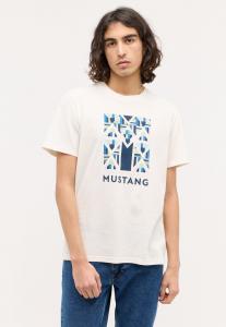 MĘSKA KOSZULKA MUSTANG Austin T-shirt NADRUK Whisper White 1014954 2013