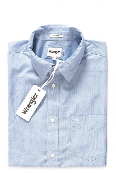 KOSZULA WRANGLER SS 1PKT SHIRT TURKISH SEA W58604M86