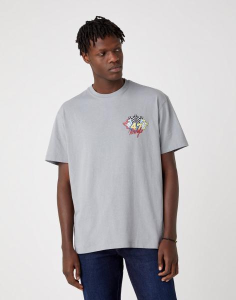 MĘSKI T-SHIRT WRANGLER SS CAR TEE MONUMENT GREY W7APGF174 112131355