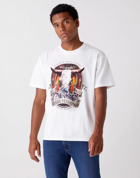 MĘSKI T-SHIRT WRANGLER SS SEASONAL TEE REAL WHITE W7ADGFXW1