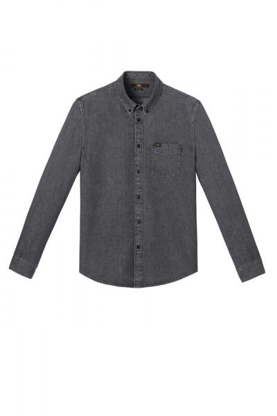 LEE BUTTON DOWN MĘSKA KOSZULA JEANSOWA Z DŁUGIM RĘKAWEM JEANS ASPHALT L880PAFZ