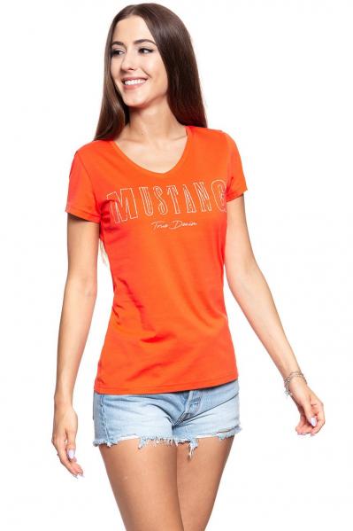 MUSTANG T SHIRT DAMSKI Alexia V Print Orange 1009832 7096